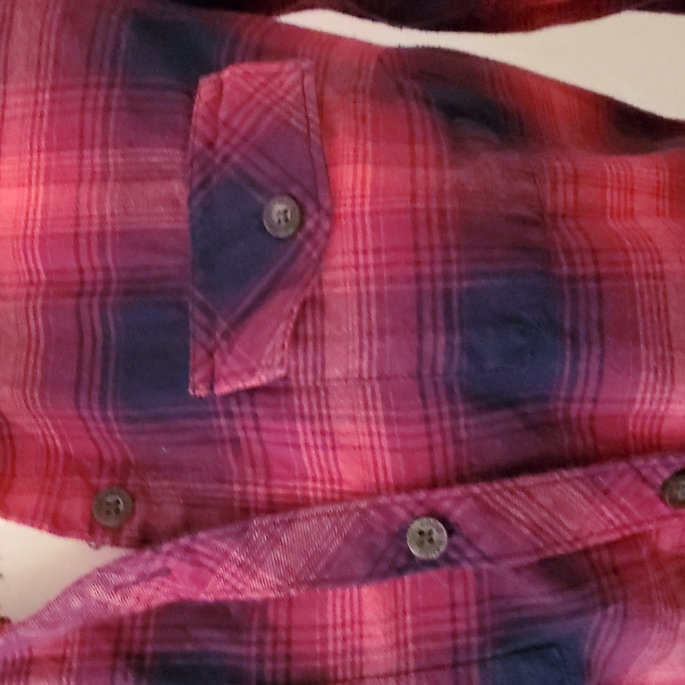 Eddie Bauer pink flannel button down - Picture 2 of 7